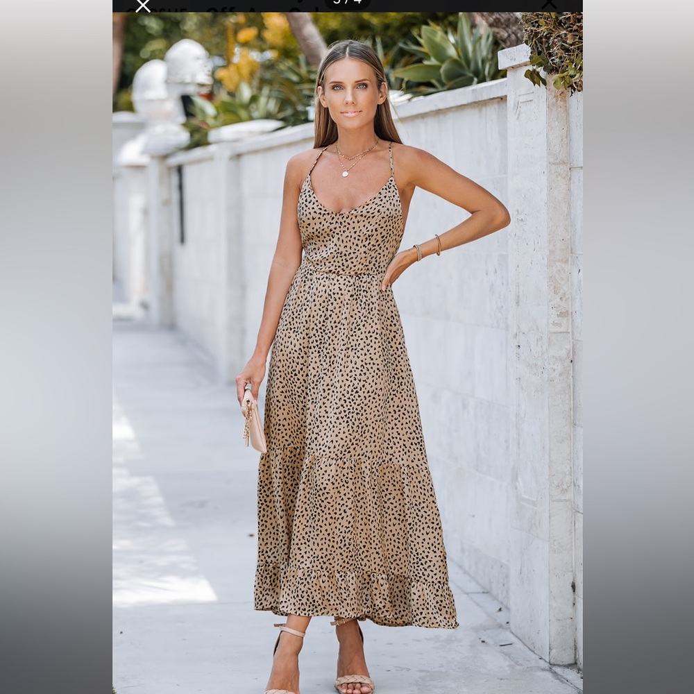 NWT Ayana Lace-up Backless Maxi Slip Dress size small